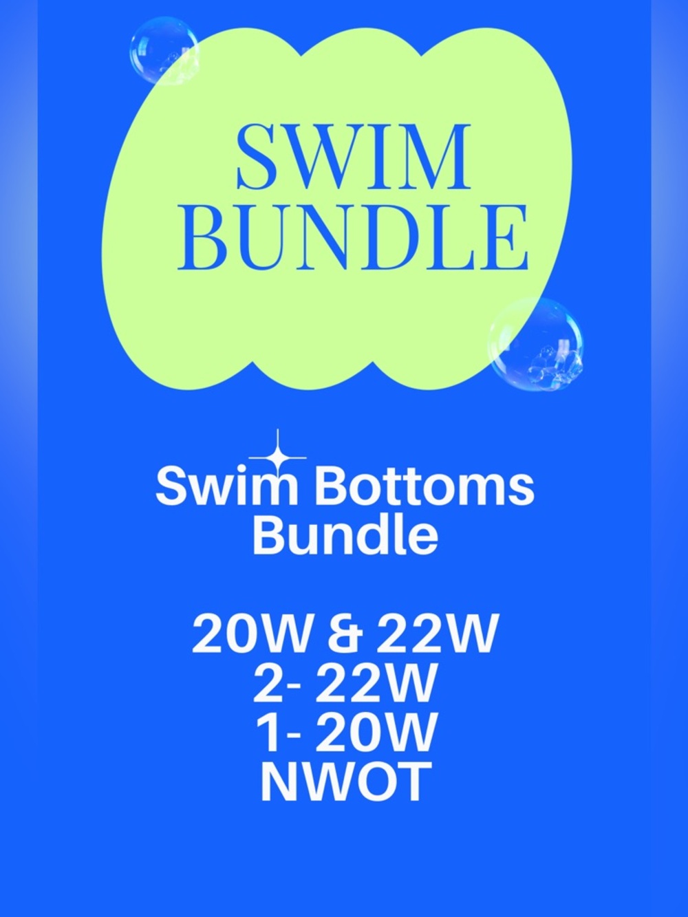 NWOT Swim Bundle 20W & 22W swim bottoms 3 pieces